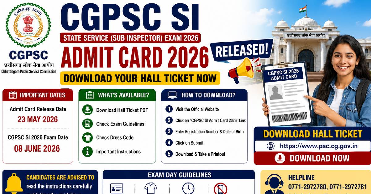 CGPSC SI Admit Card 2026